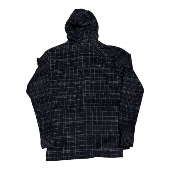 YOUNGLA Plaid Soft Hoodie Shacket Designer Streetwear Jacket Mens Small - Picture 3 of 5